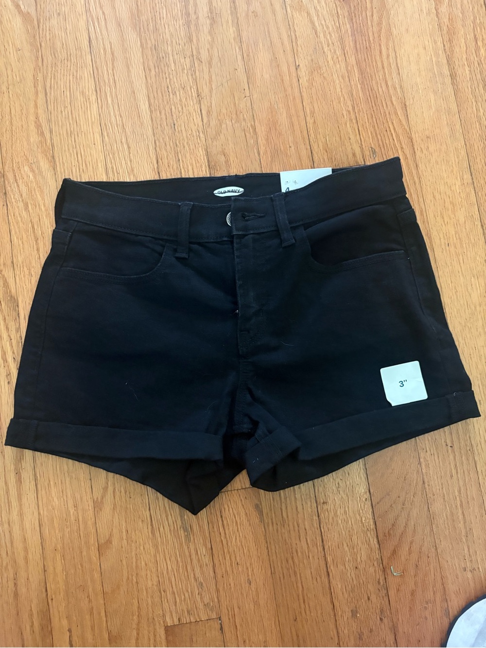 Old Navy Black 3" Roll-Hem Jean Shorts